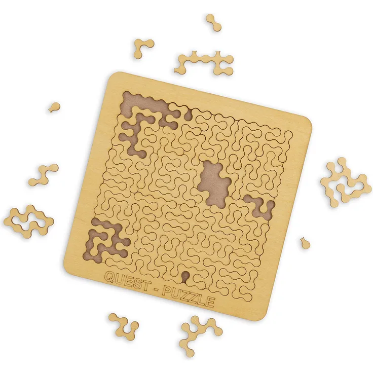 ESC WELT Quest Puzzle - Geduldspiel für Erwachsene & Kinder - Kniffliges Smart Game Holzpuzzle - Montessori Jigsaw Knobelspiel -Puzzle ideal für Outdoor und Reisespielzeug - Escape Room