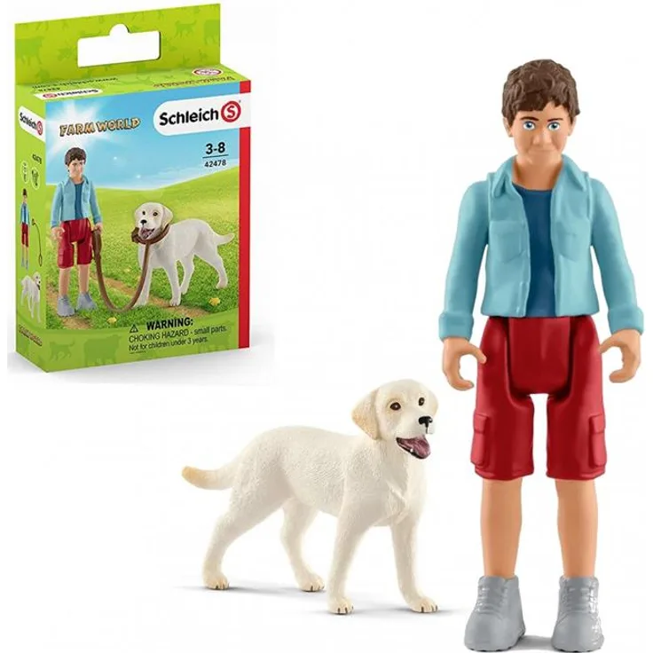 Schleich Farm World 42478 'Spaziergang mit Labrador Retriever', ab 3 Jahren, 3 Teile
