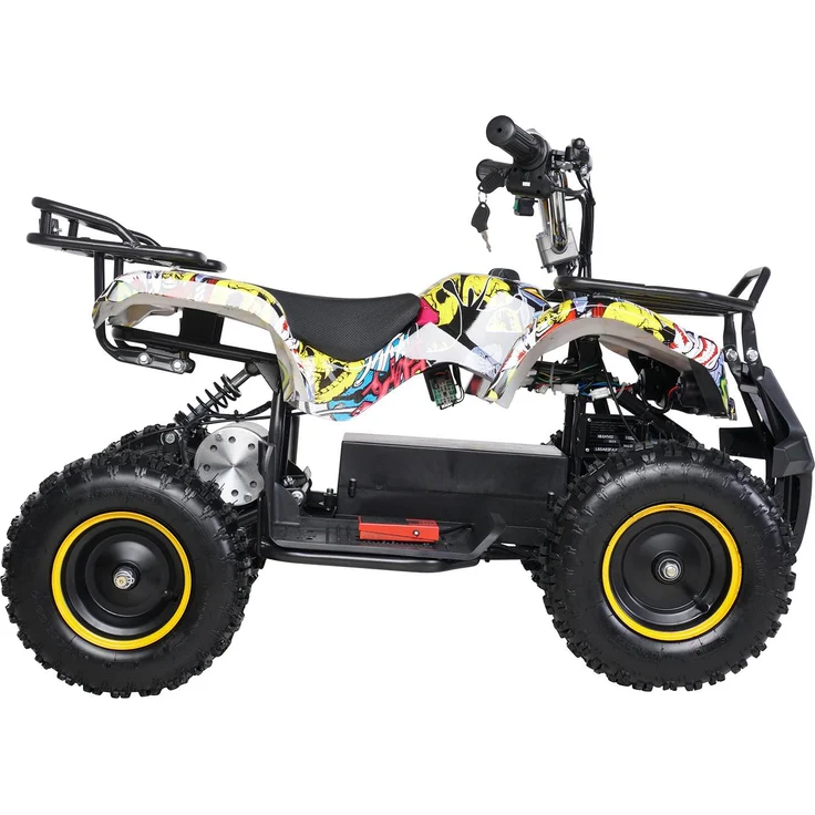 Elektro Quad Miniquad Kinder Atv Torino 1000Watt Pocketquad Racer Kid Pocketbike (Gelb Graffiti) – Bild 4