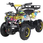 Elektro Quad Miniquad Kinder Atv Torino 1000Watt Pocketquad Racer Kid Pocketbike (Gelb Graffiti) - Preisvergleich
