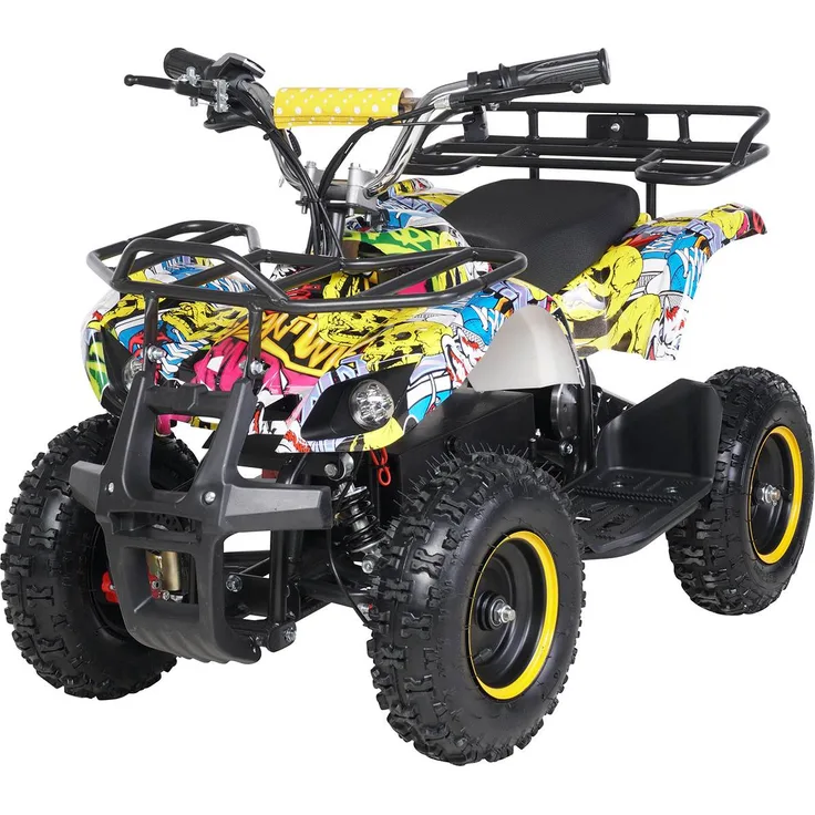 Elektro Quad Miniquad Kinder Atv Torino 1000Watt Pocketquad Racer Kid Pocketbike (Gelb Graffiti) - Preisvergleich