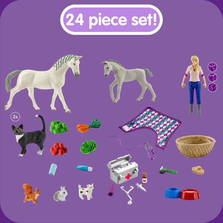 Schleich Horse Club 98269 Adventskalender 2020, ab 5 Jahren, mit exklusiven Figuren – Bild 5