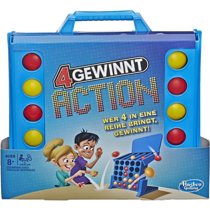 Hasbro Gaming '4 Gewinnt Action' Geschicklichkeitsspiel, ab 8 Jahren, 2+ Spieler, temporeiches Kinderspiel mit integrierter Aufbewahrungsbox – Bild 6