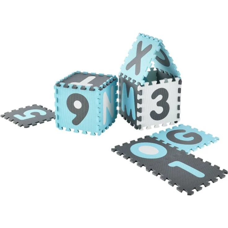 Juskys 'Noah' Puzzlematte, 36 Teile mit Buchstaben A-Z & Zahlen 0-9 - rutschfest, blau – Bild 6