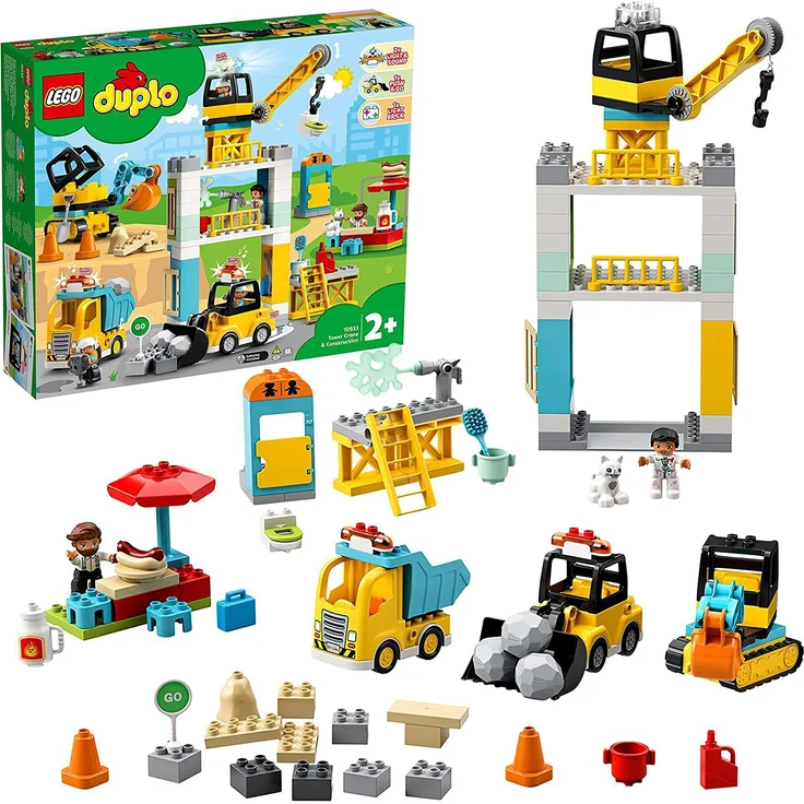 LEGO DUPLO 10933 'Große Baustelle mit Licht und Ton', 123 Teile, ab 2 Jahren – Bild 1
