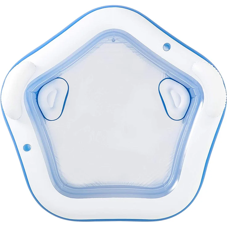 Bestway 'Fun' Family Pool, Planschbecken, 213 x 207 x 69 cm, ab 6 Jahren, blau/weiß, inkl. zwei Getränkehaltern, Kopfstützen und Sitzpolstern – Bild 4