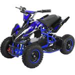 Elektro Quad Miniquad Kinder Racer 1000 Watt Pocket Kinderquad Pocketbike ATV (Schwarz/Blau)