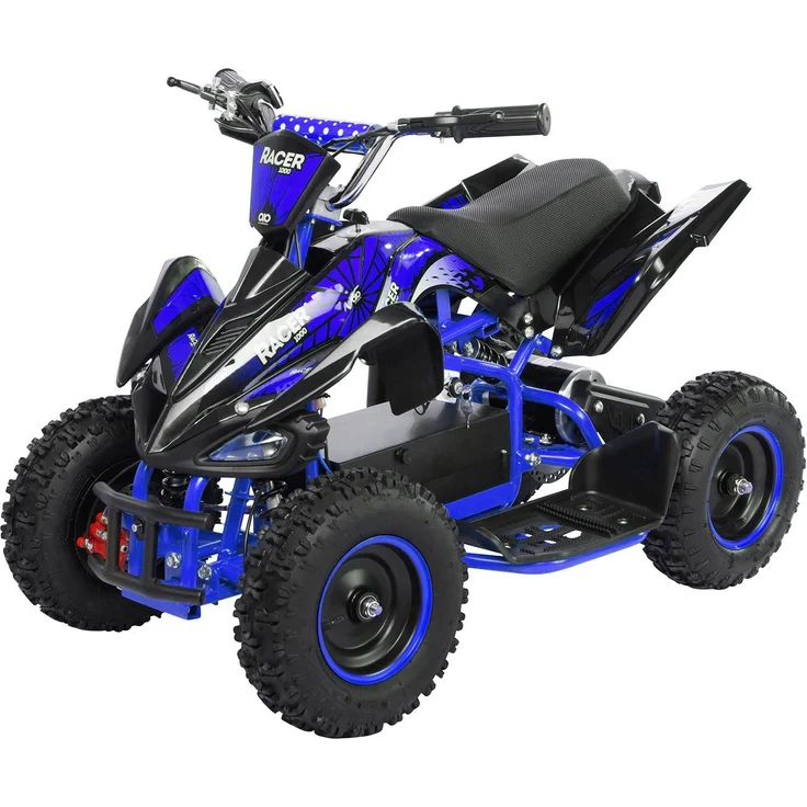 Elektro Quad Miniquad Kinder Racer 1000 Watt Pocket Kinderquad Pocketbike ATV (Schwarz/Blau) – Bild 1