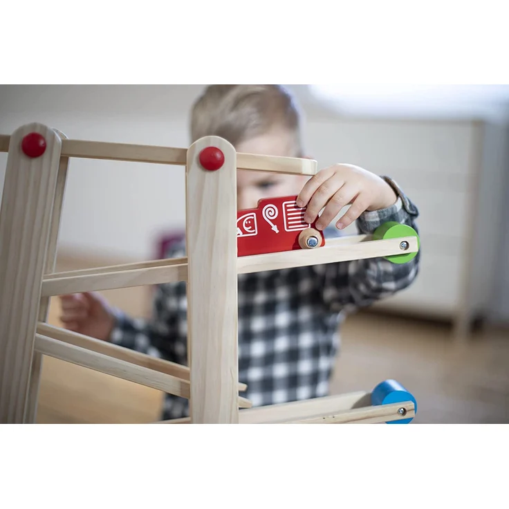 Eichhorn Große Rollbahn aus Kiefernholz, 7-teilig, mit 6 Rollelementen, Kugelbahn für Kinder ab 1 Jahr, Größe: 67 x 56 cm – Bild 4