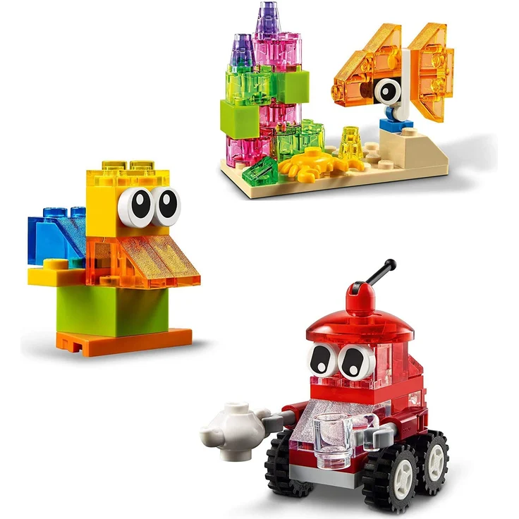 LEGO Classic 11013 'Kreativ-Bauset mit durchsichtigen Steinen', 500 Teile, ab 4 Jahren, Spielset mit acht inspirierenden Bauideen – Bild 4