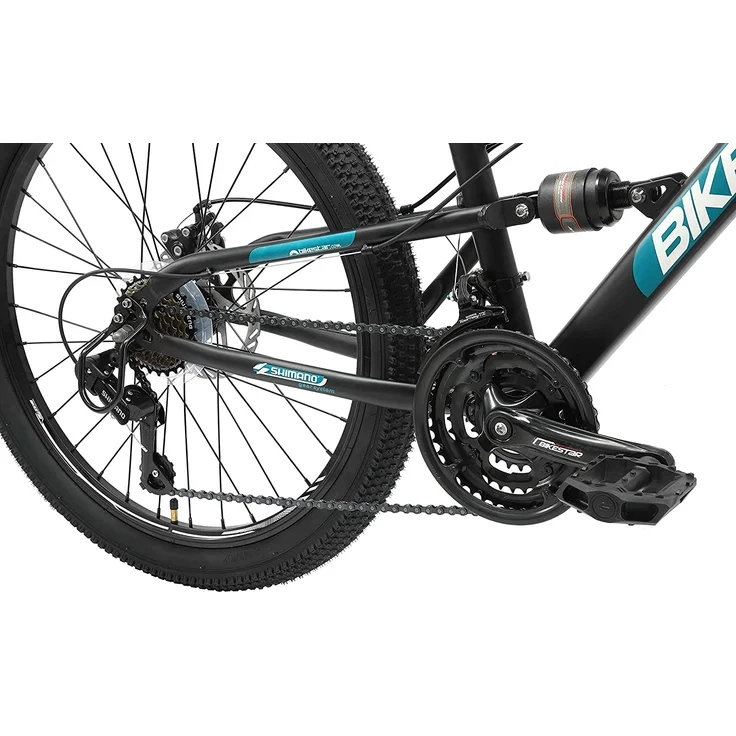 BIKESTAR 'Fully Mountainbike' Kinderfahrrad, 24 Zoll, ab 8 Jahre, 21 Gang Shimano, Scheibenbremsen, Schwarz – Bild 3