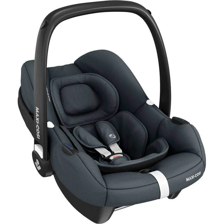 Maxi-Cosi 'CabrioFix i-Size', Federleichte i-Size Babyschale, Gruppe 0+ Kindersitz inkl. Sonnenverdeck und Neugeborenen Einlage, nutzbar ab ca. 40 bis 75 cm, ca. 0-12 kg, Essential Graphite – Bild 2