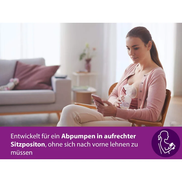 Philips Avent 'SCF395/11' Elektrische Milchpumpe Rosa, inkl. leiser Motor, Einzelpumpe, Stilleinlagen, 125 ml Flasche – Bild 6