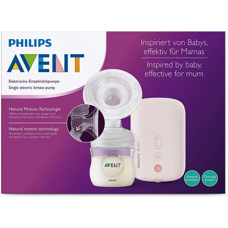 Philips Avent 'SCF395/11' Elektrische Milchpumpe Rosa, inkl. leiser Motor, Einzelpumpe, Stilleinlagen, 125 ml Flasche – Bild 10