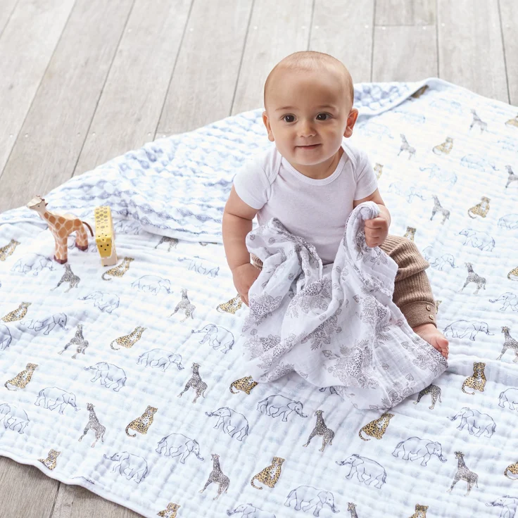 aden + anais Klassische Traumdecke, 100 % Baumwoll-Musselin, Dschungel - Tropisch – Bild 3
