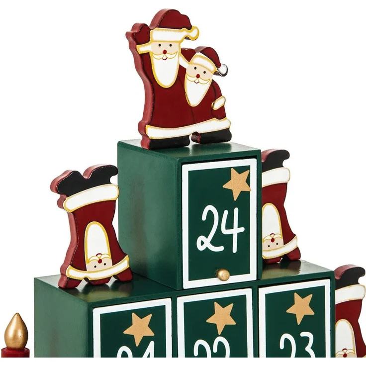 Wiederverwendbarer Adventskalender zum Befüllen 24 Türchen Weihnachten Kinder DIY weihnachtliche Holz Dekoration – Bild 4