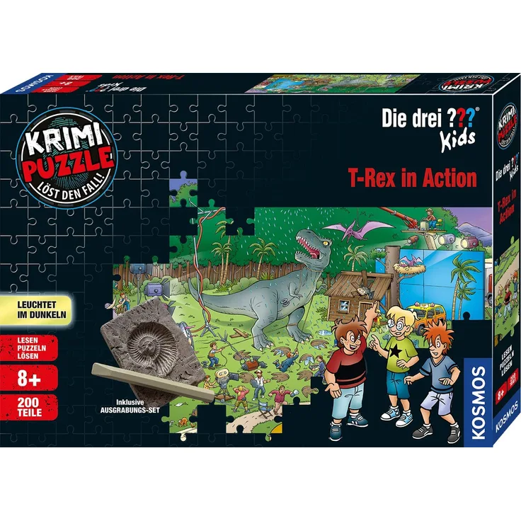 KOSMOS Krimipuzzle Die drei ??? Kids 200 Teile / Dinos