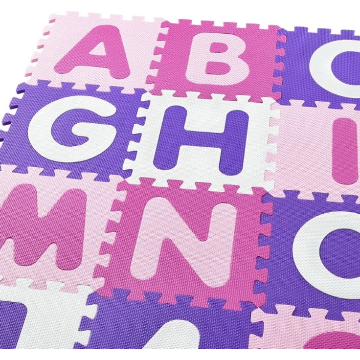 Juskys 'Juna' Puzzlematte, 36 Teile mit Buchstaben A-Z & Zahlen 0-9 - rutschfest, rosa – Bild 4