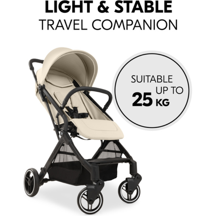Hauck 'Travel N Care Plus' Reisebuggy, UV-Schutz 50+, bis 25 kg belastbar (22 kg Kind + 3 kg Korb), faltbar, Vanilla – Bild 3