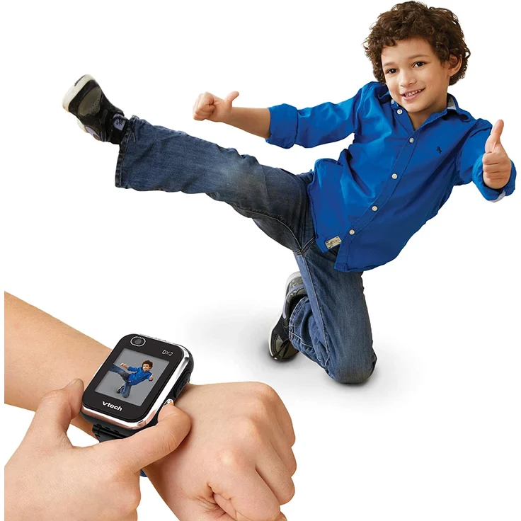 Vtech 'Kidizoom Smart Watch DX2', ab 5 Jahren, LCD Farb-Touchdisplay (1,41", 128 x 128 Pixel), inkl. vielen lustigen Uhrmotiven zum Wechseln und aufregenden Bewegungsspielen, schwarz – Bild 6