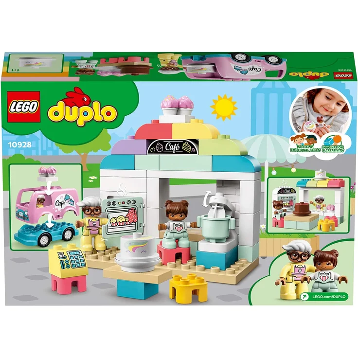 LEGO DUPLO 10928 'Tortenbäckerei', 46 Teile, ab 2 Jahren, Spielset mit Café-Wagen, Kuchen und Cupcakes, große Steine für Kleinkinder – Bild 5