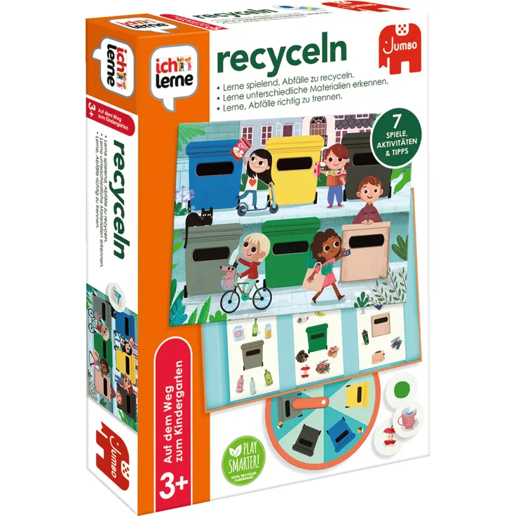 Jumbo 19878 'Ich lerne Recyceln' Lernspiel, ab 3 Jahren, den Umgang mit Recycling lernen