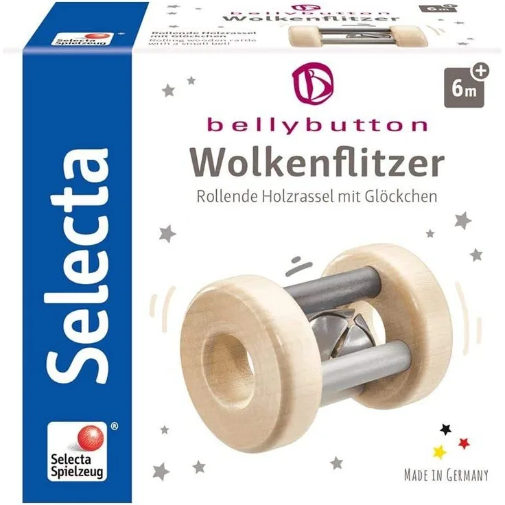 Selecta 'Wolkenflitzer' Rollende Holzrassel mit Glöckchen