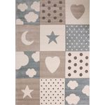 VIMODA Kinderteppich 'Herz Stern Mond' 120 x 170 cm