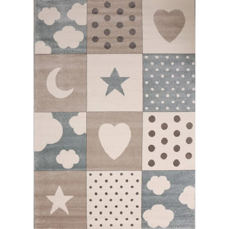 VIMODA Kinderteppich 'Herz Stern Mond' 120 x 170 cm – Bild 1