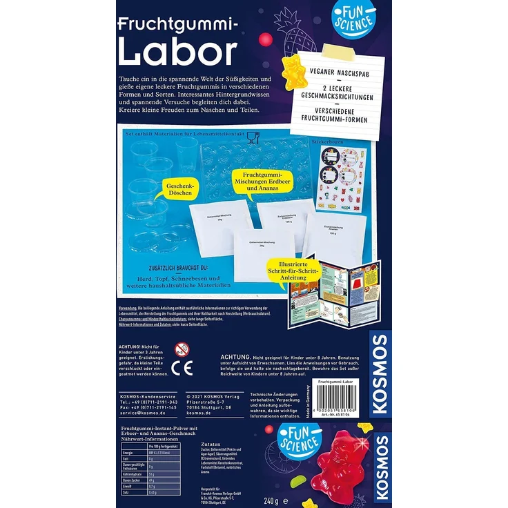 Kosmos 'Fun Science Fruchtgummi-Labor', stelle eigene Gummi-Bonbons in 2 verschiedenen Sorten her, ab 8 Jahren – Bild 2