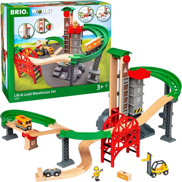 BRIO World 'Großes Lagerhaus-Set mit Aufzug', ab 3 Jahren, 32 Teile – Bild 1