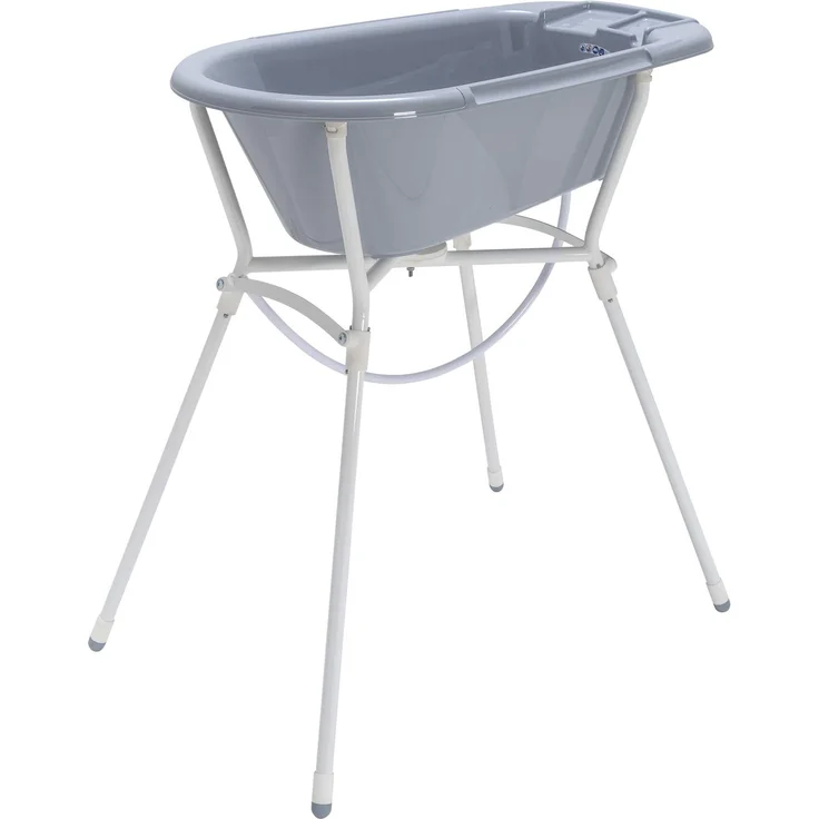Rotho 'Bella Bambina' Babybadewanne Stone Grey, mit Ablaufstöpsel, mit integrierter Sitzmulde, 0-12 Monate – Bild 3