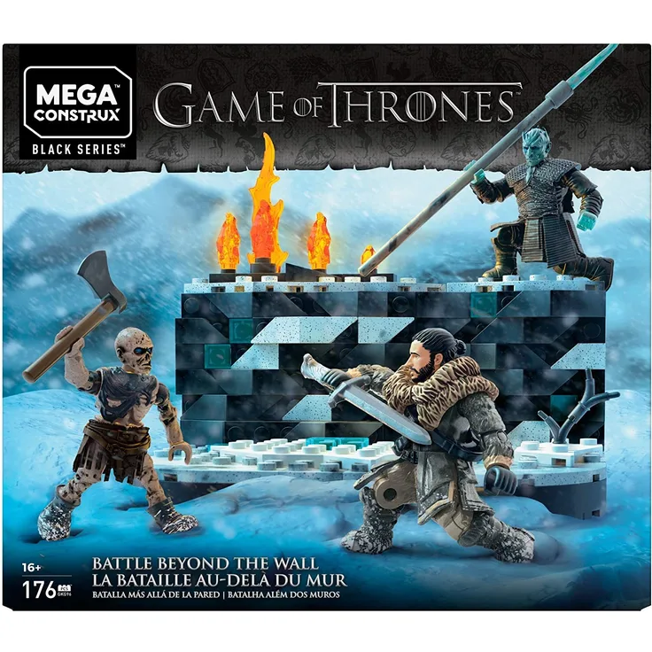 Mega Construx GKG96 - Game of Thrones Weiße Wanderer Schlacht, Bauset mit 176 Bausteine mit Actionfiguren inkl. Jon Schnee und Nachtkönig