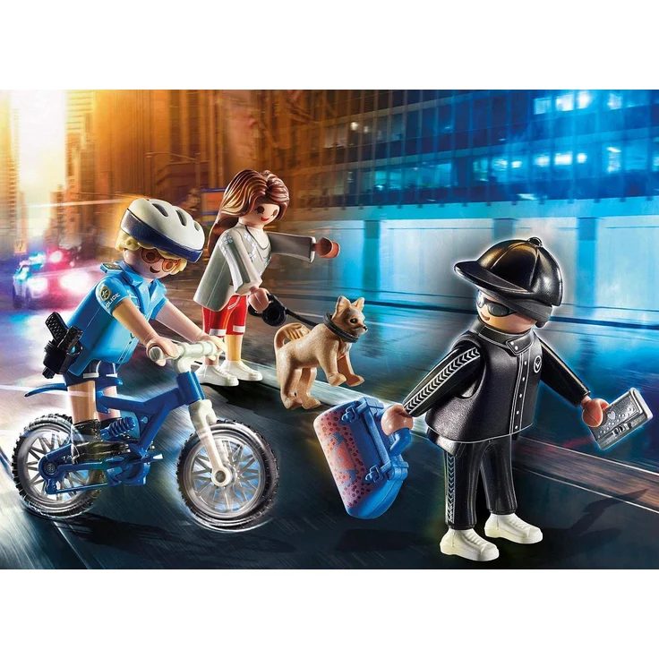 Playmobil City Action 70573 'Polizei-Fahrrad: Verfolgung des Taschendiebs', 17 Teile, ab 4 Jahren – Bild 2