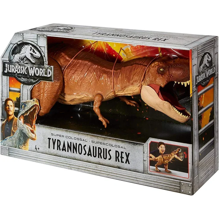Mattel FMM63 - Jurassic World Dinosaurier Spielzeug Riesendino Tyrannosaurus Rex, riesiger T-Rex Dinosaurier, ca. 90 cm – Bild 1