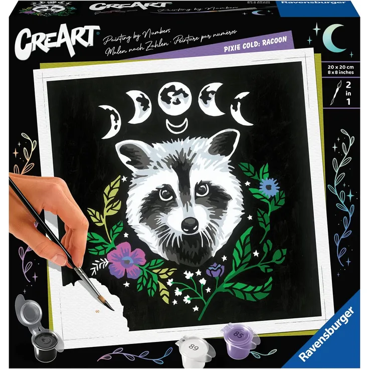 Ravensburger Malen nach Zahlen 23509 – Pixie Cold: Racoon – ab 12 Jahren