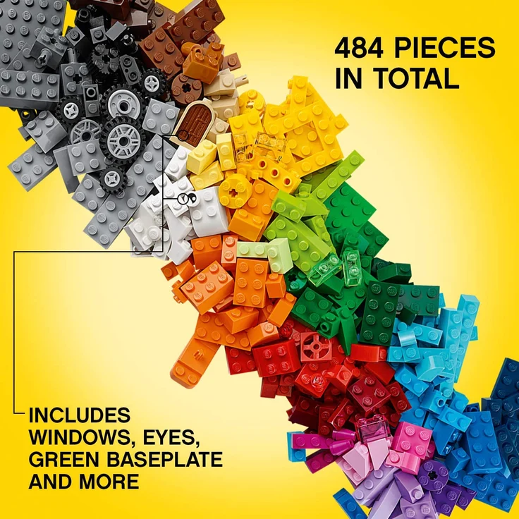 LEGO Classic 10696 'Mittelgroße Bausteine-Box', 484 Teile, ab 4 Jahren, LEGO-Steine in 35 verschiedenen Farben, inkl. speziellen Elementen – Bild 5