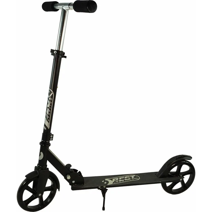 Best Sporting 30454 '200' Scooter, 3-fach höhenverstellbar bis 92 cm, klappbar, hochwertige Kugellager, max. belastbar bis 100 kg, schwarz/grau/silber