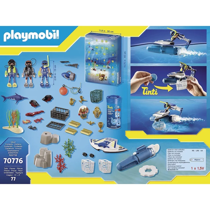 PLAYMOBIL City Action 70776 'Adventskalender Badespaß Polizeitaucheinsatz', 77 Teile, ab 4 Jahren – Bild 2
