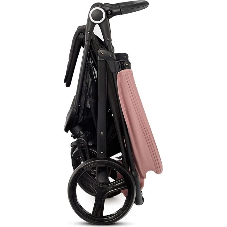 Kinderkraft GRANDE PLUS Kinderkraft Buggy von Geburt bis 22 kg, Zusammenklappen mit einer Hand, Liegeposition, großes Verdeck mit Fenster, alle 4 Räder gedämpft, geräumiger Sitz, Rosa – Bild 3