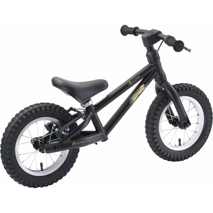 BIKESTAR '12 Zoll Mountain Kinderlaufrad', ab 3 Jahren, für Kinder ab 93 cm Körpergröße, bis 30 kg belastbar, inkl. Bremse, schwarz – Bild 3