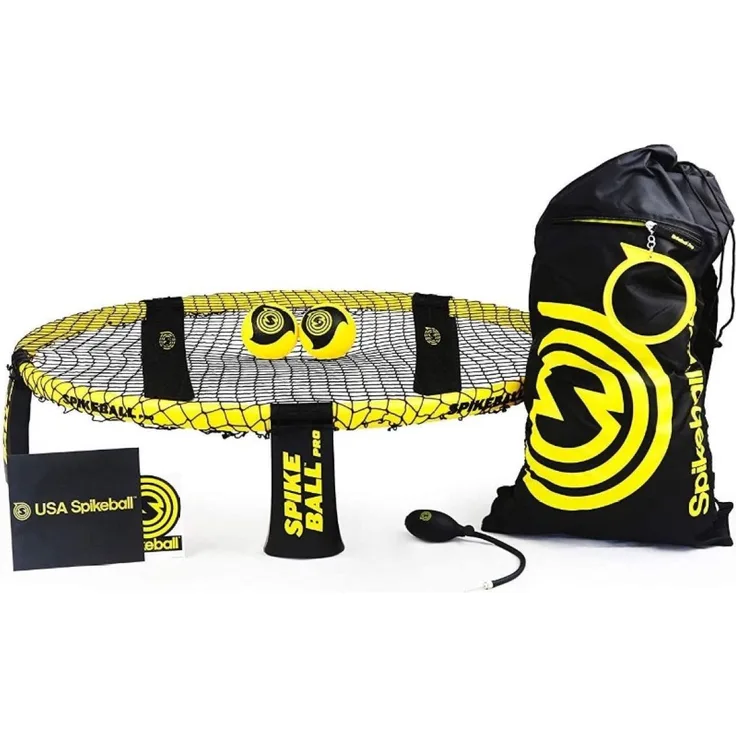 Spikeball 'Pro Set' - verbessertes, stärkeres Netz, mehr Spin durch neu designte Bälle, schwarz/gelb