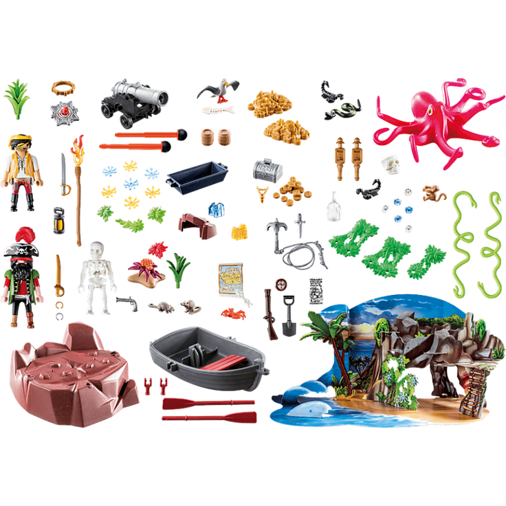 PLAYMOBIL 70322 Adventskalender 2020 'Schatzsuche in der Piratenbucht' mit 120 Teilen und vielen tollen Überraschungen – Bild 2