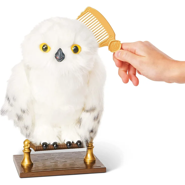 Spin Master 'Wizarding World Harry Potter - Interaktive Plüsch-Eule Hedwig ', mit über 15 Geräuschen und Bewegungen, 22,9 cm groß, ab 5 Jahren, weiß – Bild 5