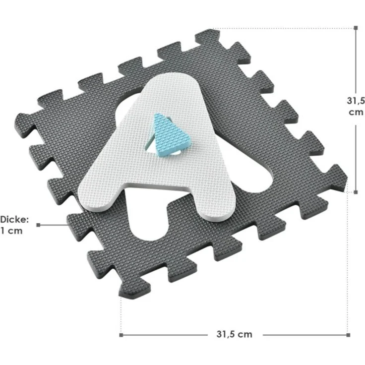 Juskys 'Noah' Puzzlematte, 36 Teile mit Buchstaben A-Z & Zahlen 0-9 - rutschfest, blau – Bild 12
