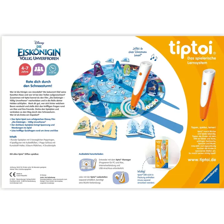 Ravensburger tiptoi Spiel 00116 'Disney Die Eiskönigin - Völlig Unverfroren: Das verdrehte Wettlaufspiel ' Quizspiel, ab 4 Jahren, 1-4 Spieler, ca. 20 Minuten Spielzeit – Bild 3