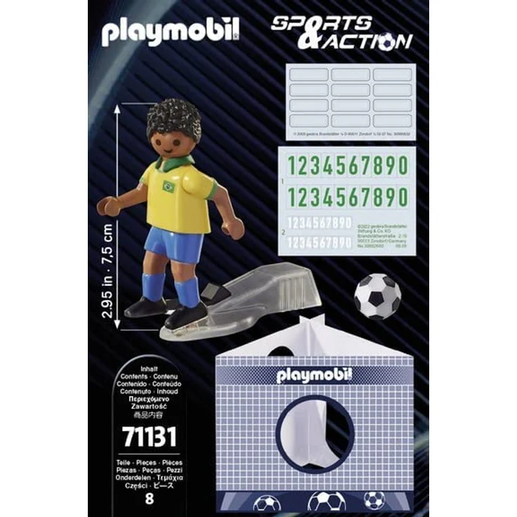 Playmobil Sports & Action 71131 'Fußballspieler Brasilien', 8 Teile, ab 5 Jahren – Bild 5