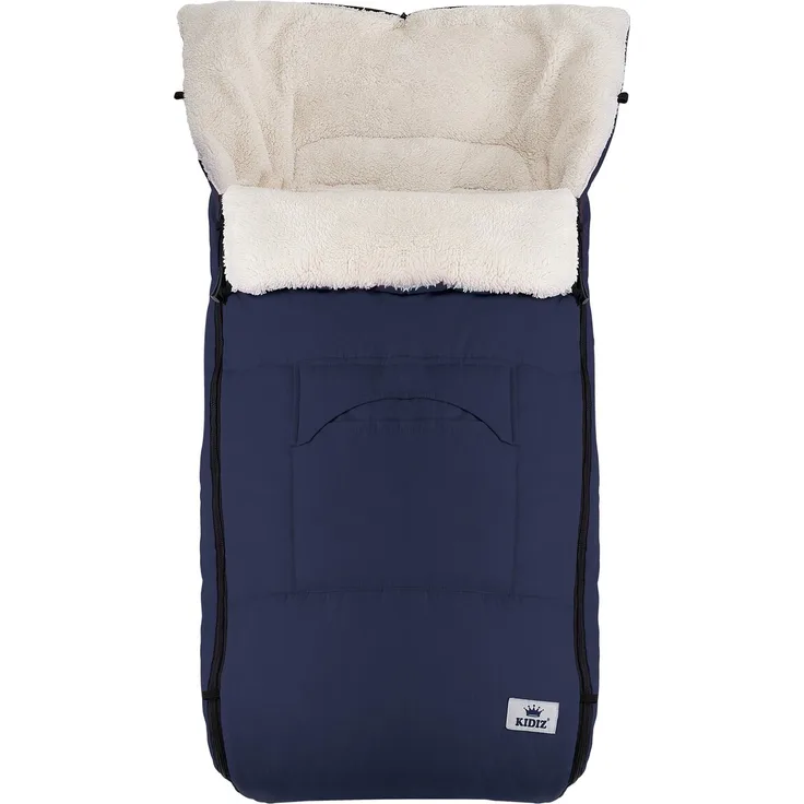 KIDIZ® Babyfußsack Baby Fußsack Winterfußsack Babyschale mit Reißverschluss Kuschelsack Babydecke Kinderwagen waschbar verschließbarer Kopfteil ,Tasche, passend für alle Kinderwagen Blau