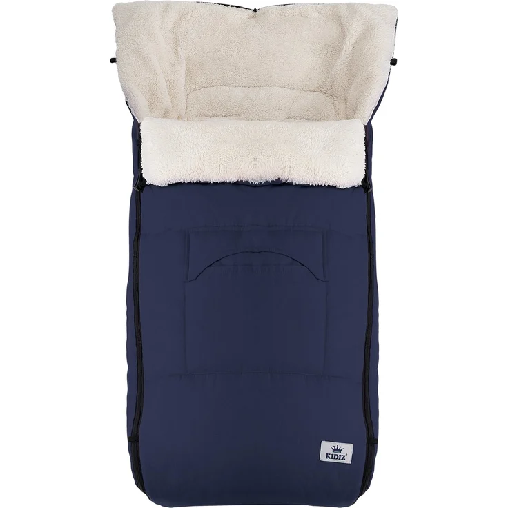 KIDIZ® Babyfußsack Baby Fußsack Winterfußsack Babyschale mit Reißverschluss Kuschelsack Babydecke Kinderwagen waschbar verschließbarer Kopfteil ,Tasche, passend für alle Kinderwagen Blau
