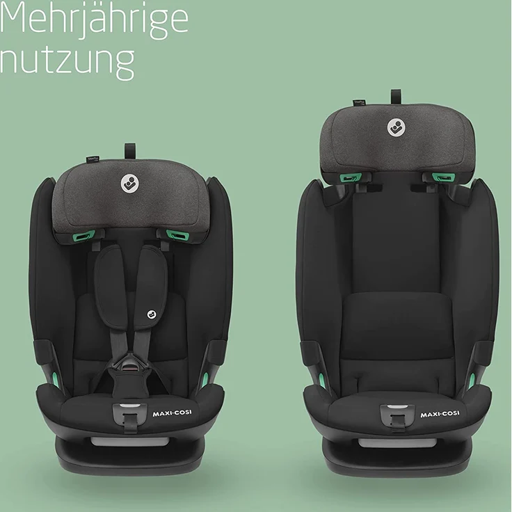 Maxi-Cosi Titan Plus i-Size, mitwachsender ISOFIX-Kindersitz, G-CELL-Seitenaufprallschutz, 4 Liegepositionen, weiche Schaumstoffpolster in Kopfstütze, 76-150 cm, 15 Monate - 12 Jahre, Authentic Black – Bild 5